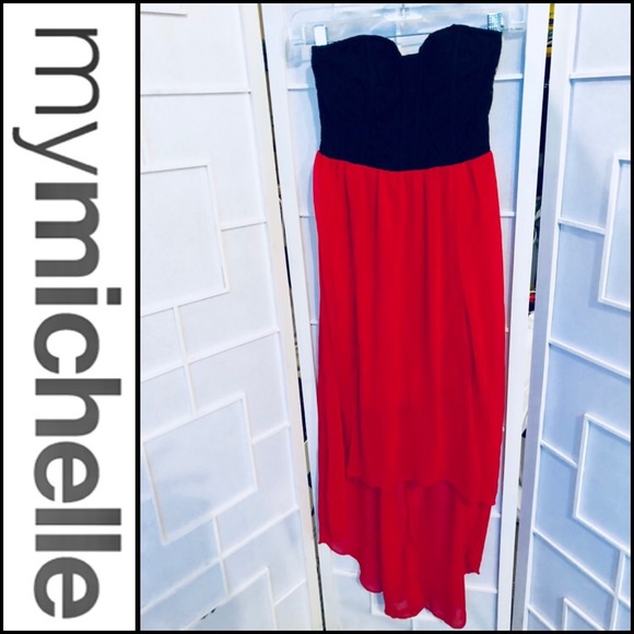 My Michelle High-Low Hem Strapless Bustier Dress - Picture 1 of 8
